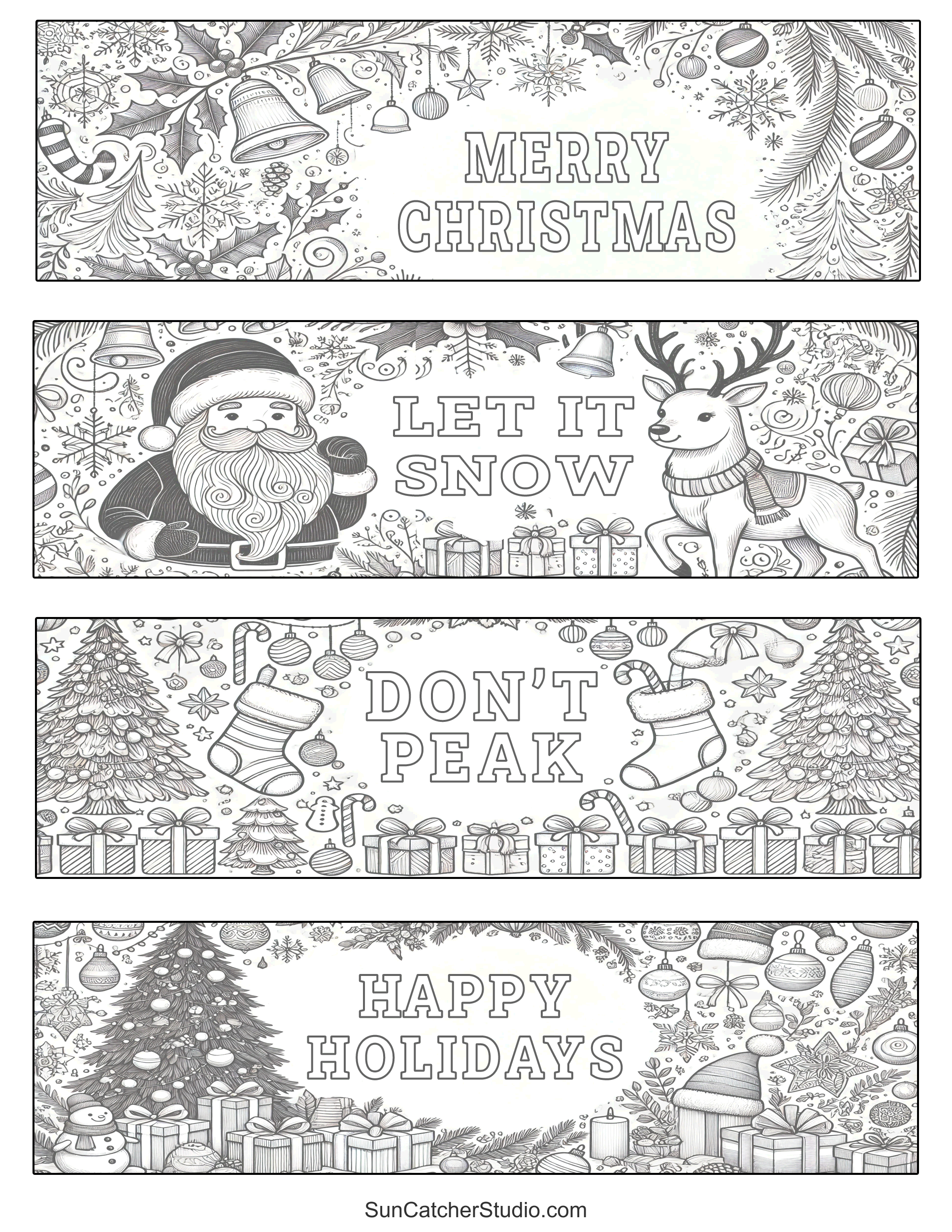 Free Printable Christmas Bookmarks (To Print & To Color) – Free in Free Printable Christmas Bookmarks To Color