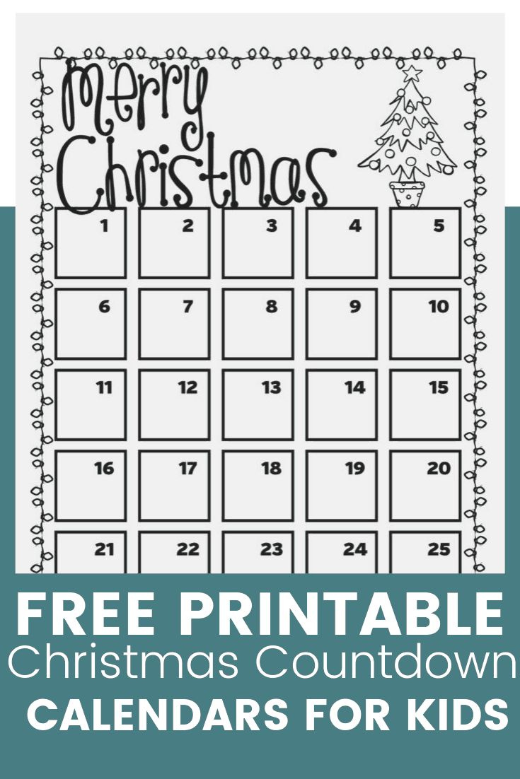 Free Printable Christmas Countdown Calendar For Kids - Homeschool with Christmas Countdown Free Printable