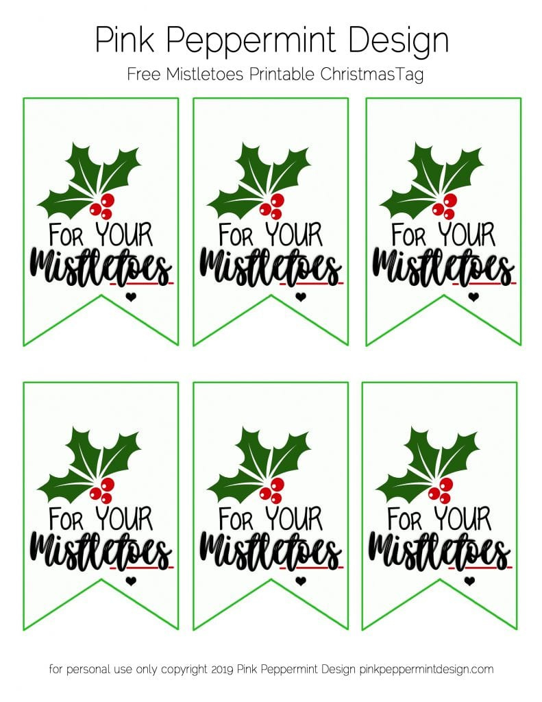 Free Printable Christmas Gift Tags : For Your Mistletoes — Pink with Free Printable Mistletoe Tags