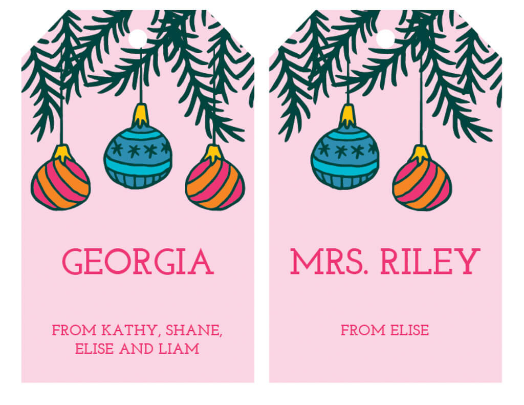 Free Printable Christmas Gift Tags In Pink - Editable - Merriment throughout Free Printable Gift Tags Personalized