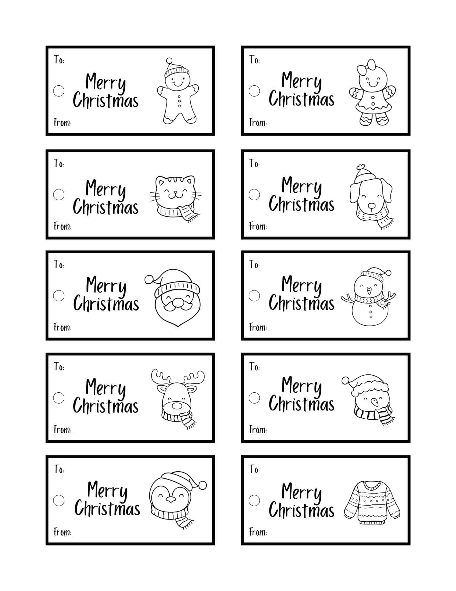 Free Printable Christmas Gift Tags | Parties Made Personal in Christmas Gift Tags Free Printable Black And White