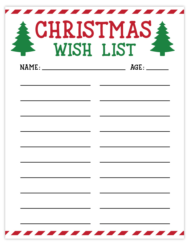 Free Printable Christmas List | Wish List For Kids - Pjs And Paint with regard to Free Printable Christmas Wish List
