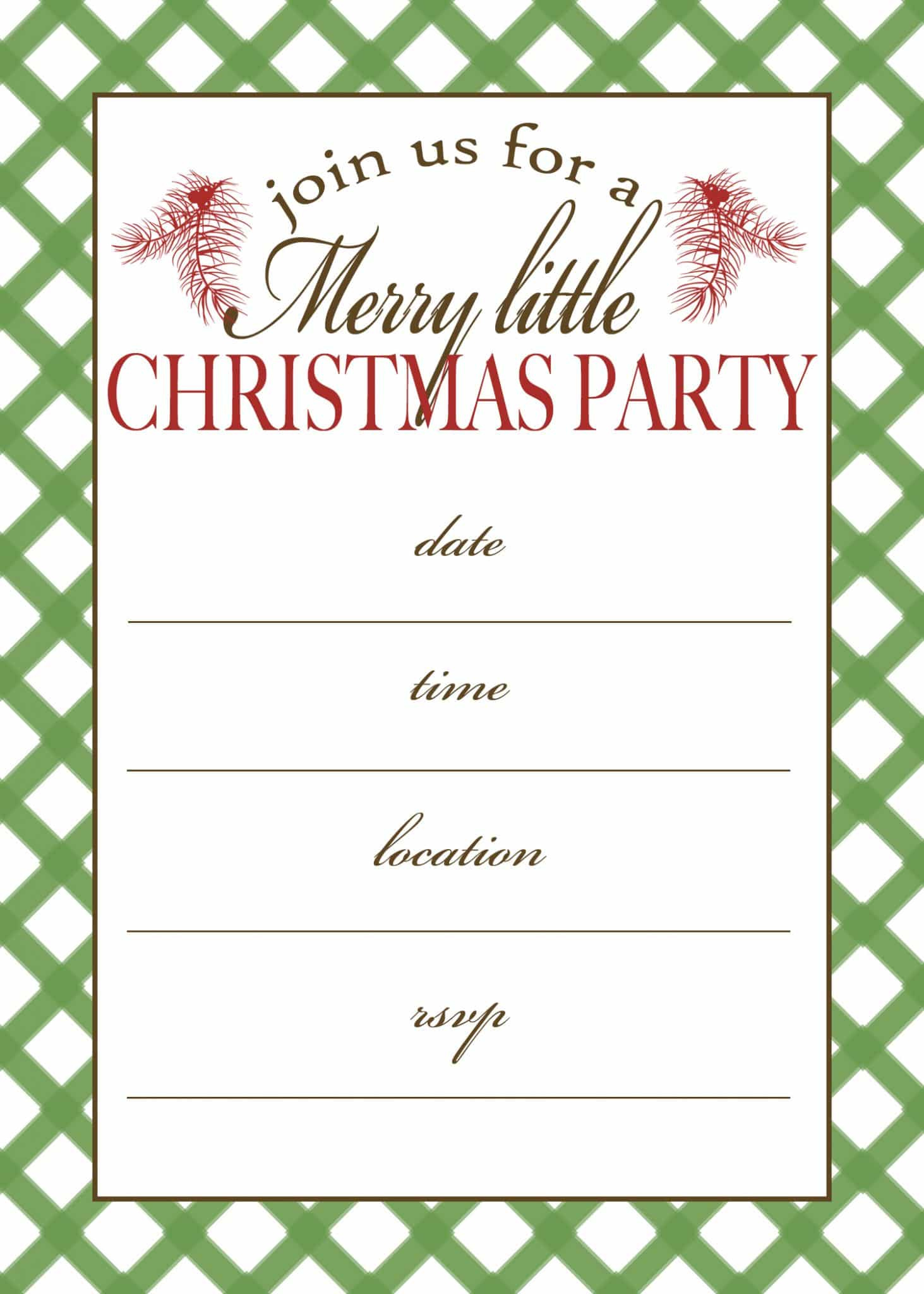 Free Printable Christmas Party Invitation | Moritz Fine Designs inside Christmas Party Invitation Templates Free Printable