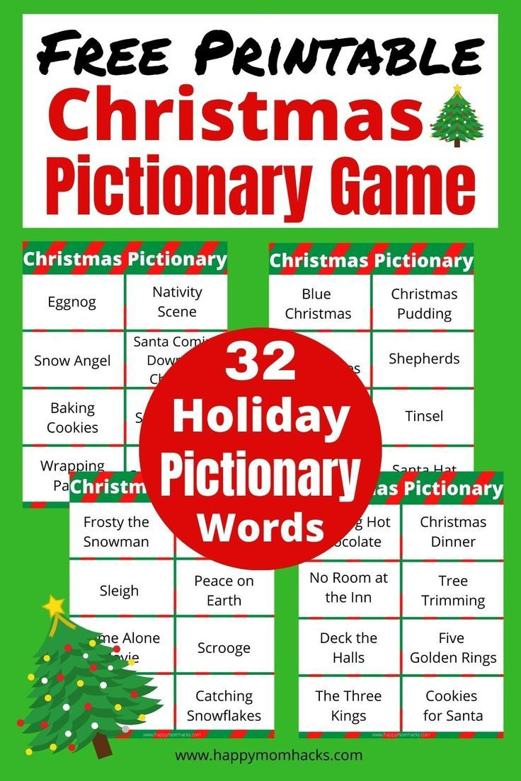 Free Printable Christmas Pictionary Word Lists For Families inside Free Printable Christmas Pictionary Words