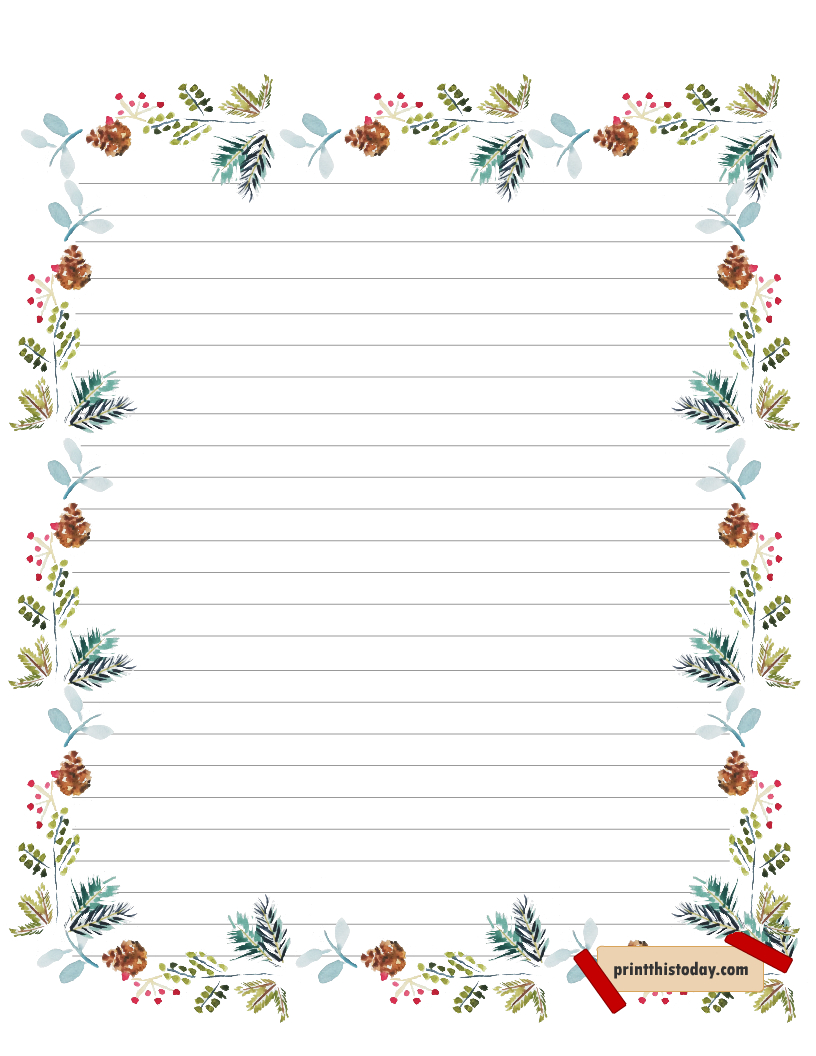 Free Printable Christmas Writing Paper Stationery - Worksheets Library inside Free Printable Christmas Writing Paper With Lines