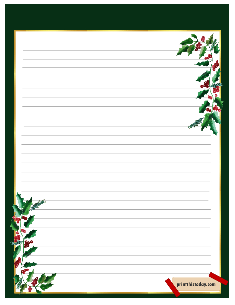 Free Printable Christmas Writing Paper Stationery - Worksheets Library intended for Free Printable Christmas Stationery Paper