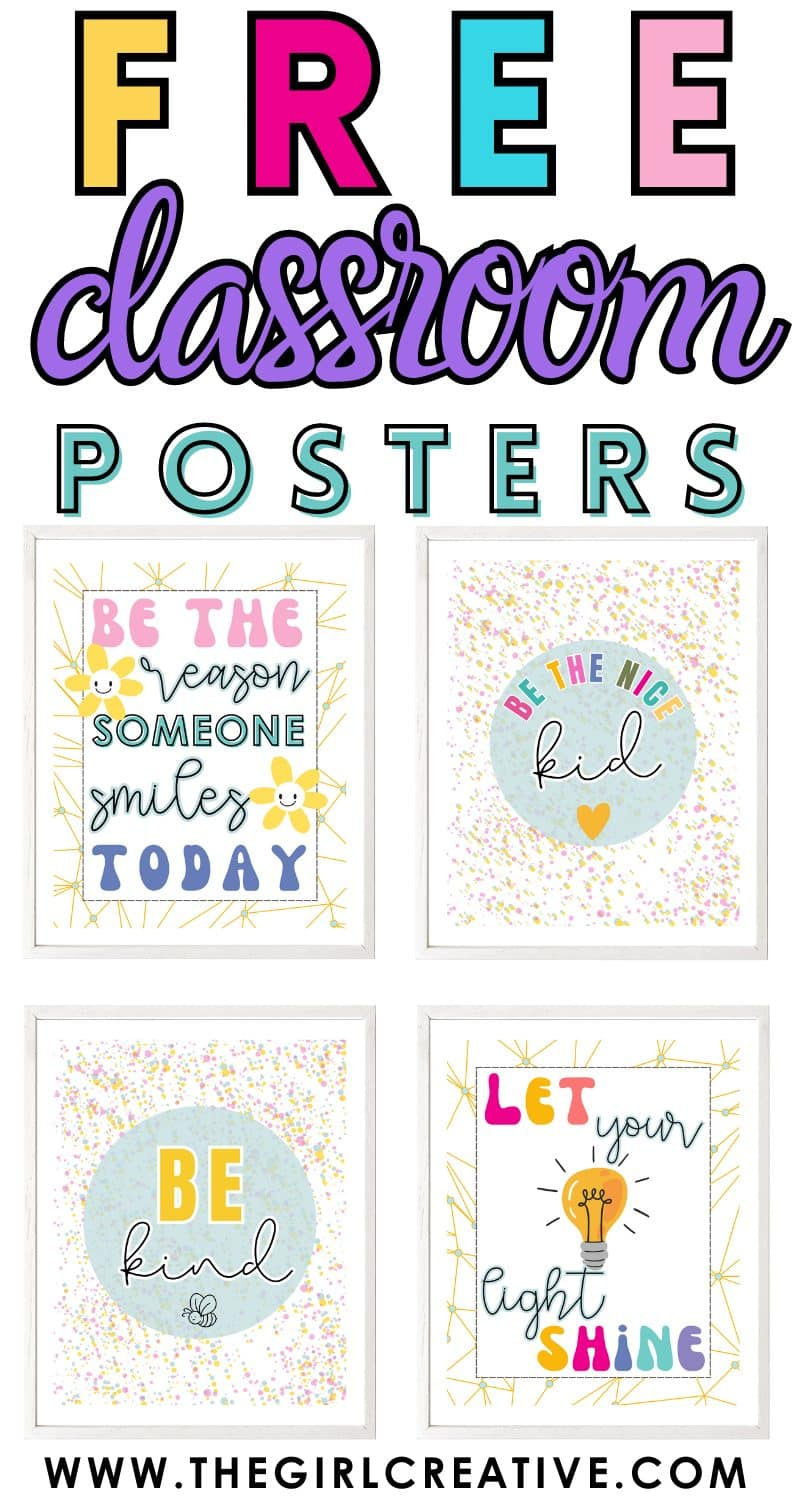 Free Printable Classroom Posters That Inspire Kindness - The Girl in Free Printable Posters For Teachers