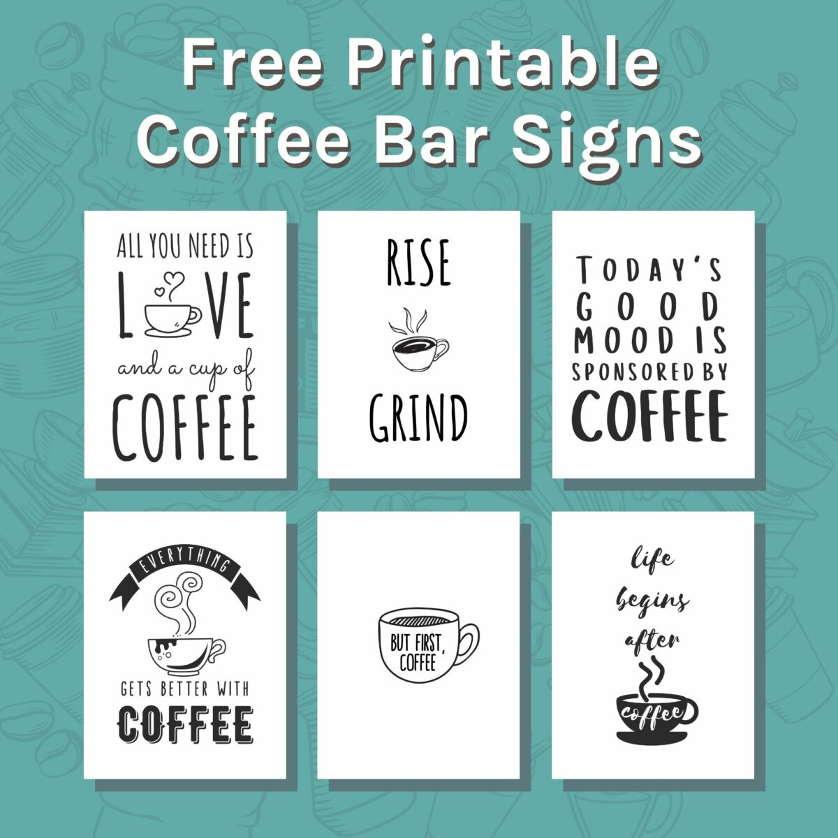 Free Printable Coffee Bar Signs/Fridge Magnets - Home Grounds in Free Printable Signs