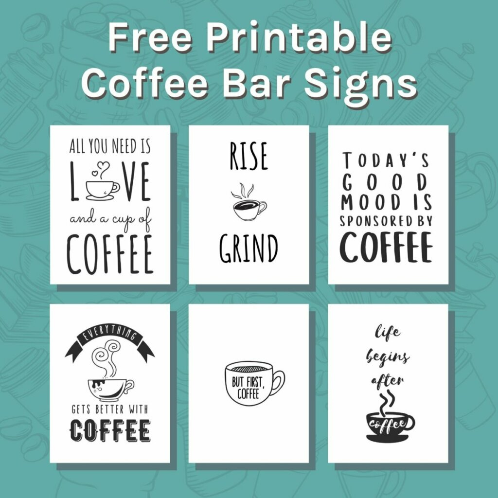 Free Printable Coffee Bar Signs/Fridge Magnets - Home Grounds throughout Free Printable Coffee Bar Signs