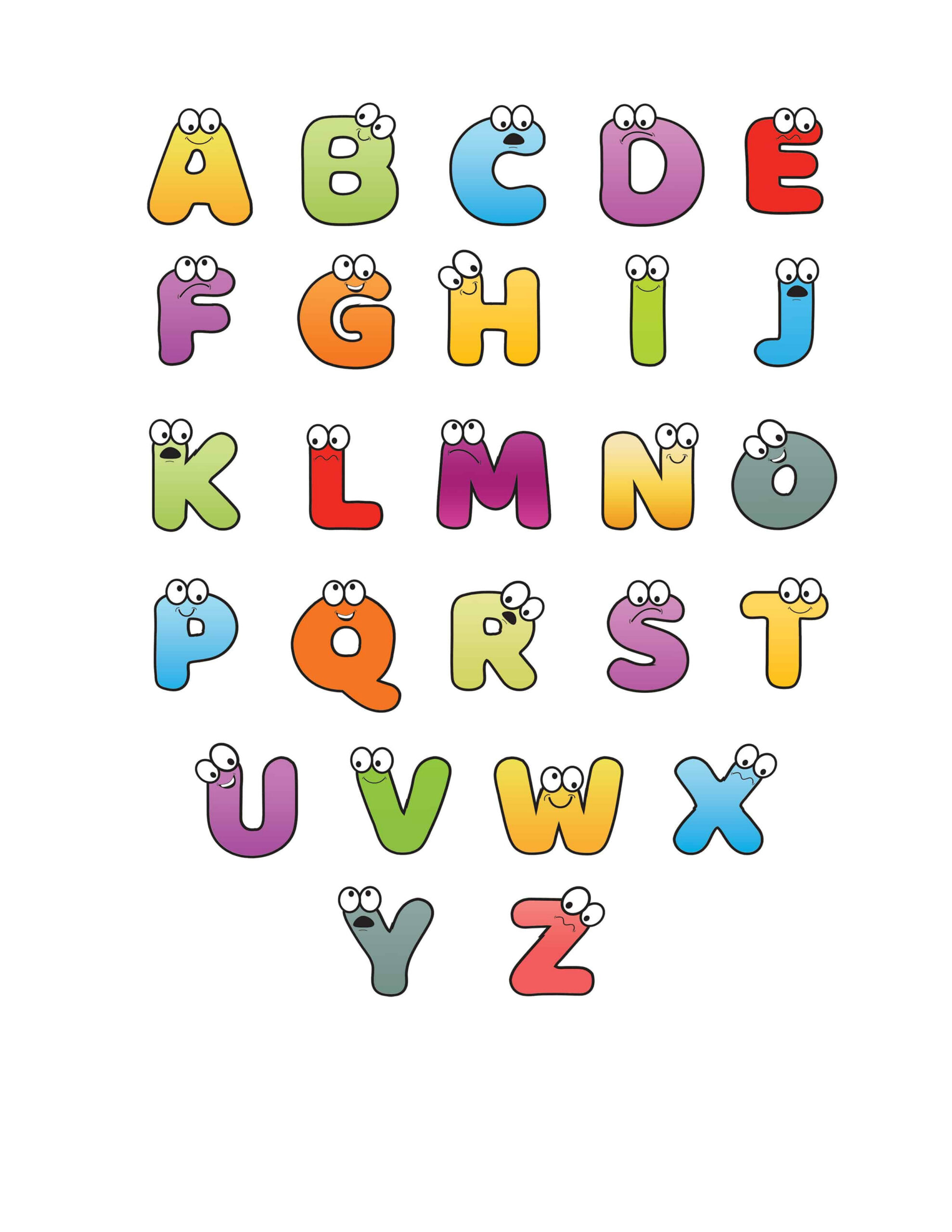 Free Printable Colorful Cartoon Letters Alphabet pertaining to Free Printable Letters Az