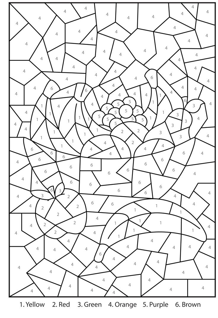 Free Printable Colornumber Coloring Pages - Best Coloring intended for Free Printable Color By Number For Adults