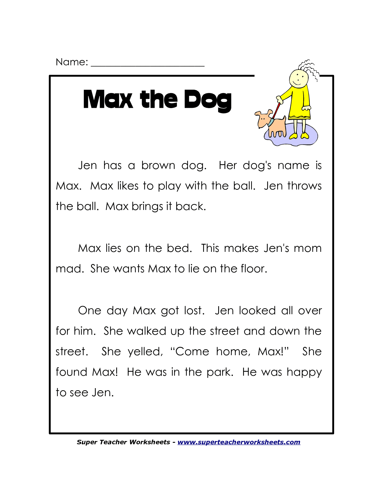 Free Printable Comprehension Worksheets For Grade 1 And 1St Grade intended for Free Printable Grade 1 Reading Comprehension Worksheets