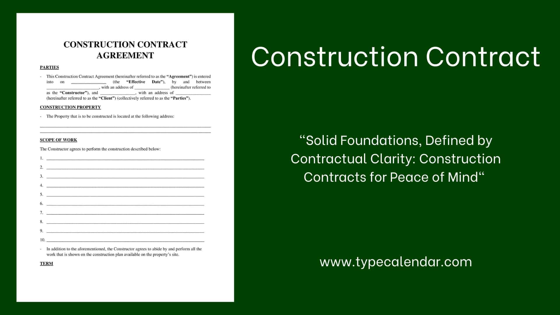 Free Printable Construction Contract Templates [Pdf &amp;amp; Word] Sample in Free Printable Construction Contracts
