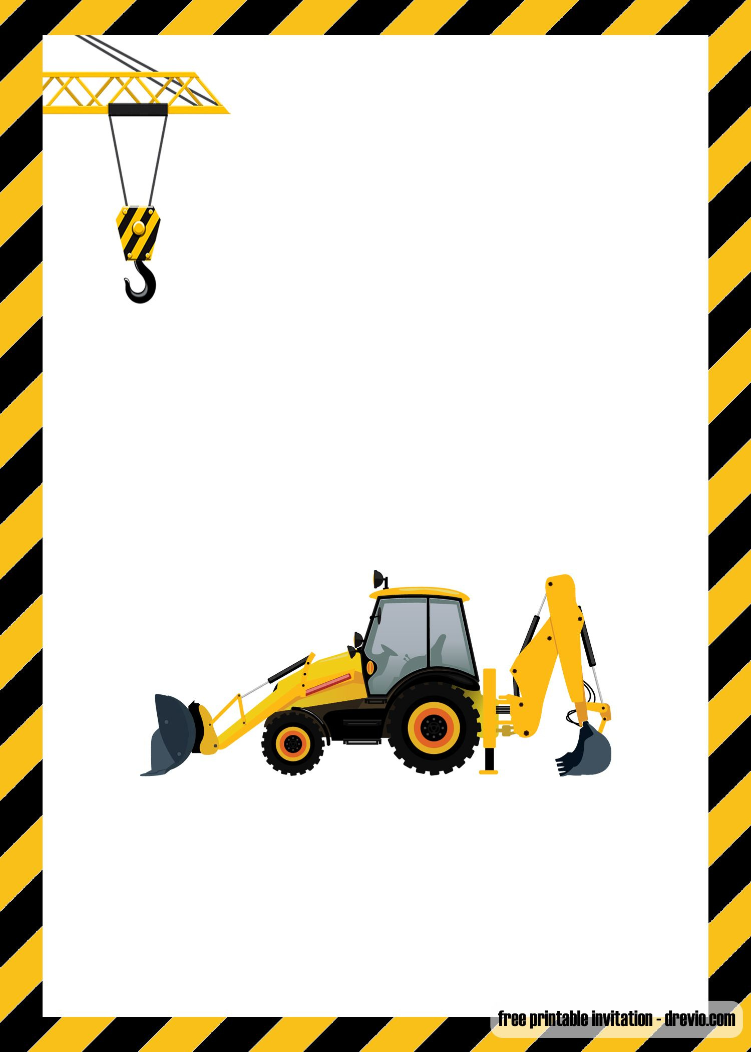 Free Printable Construction Party Invitation Templates with regard to Free Printable Construction Invitations