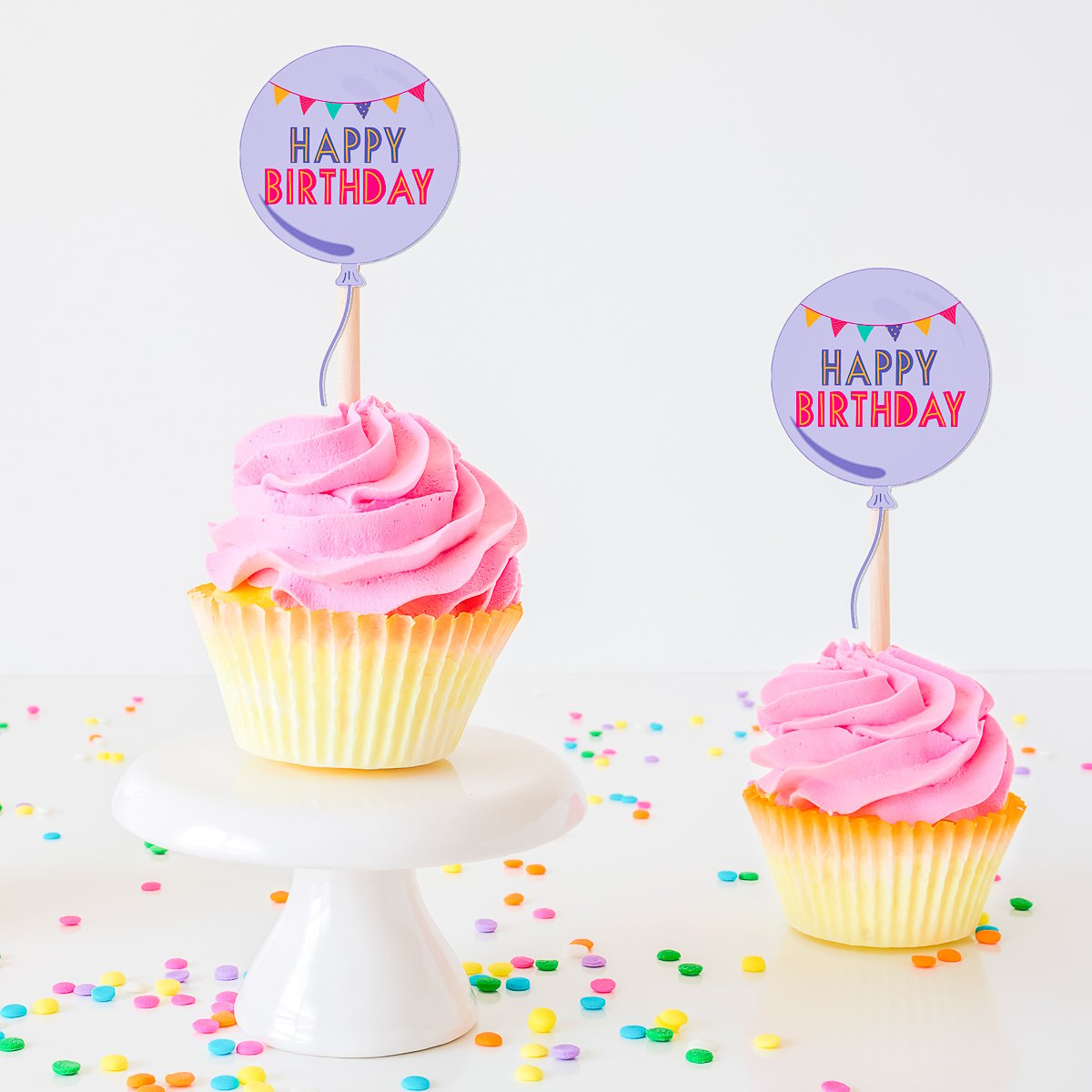 Free Printable Cupcake Toppers And More Party Printables - Angie throughout Free Printable Cupcake Toppers