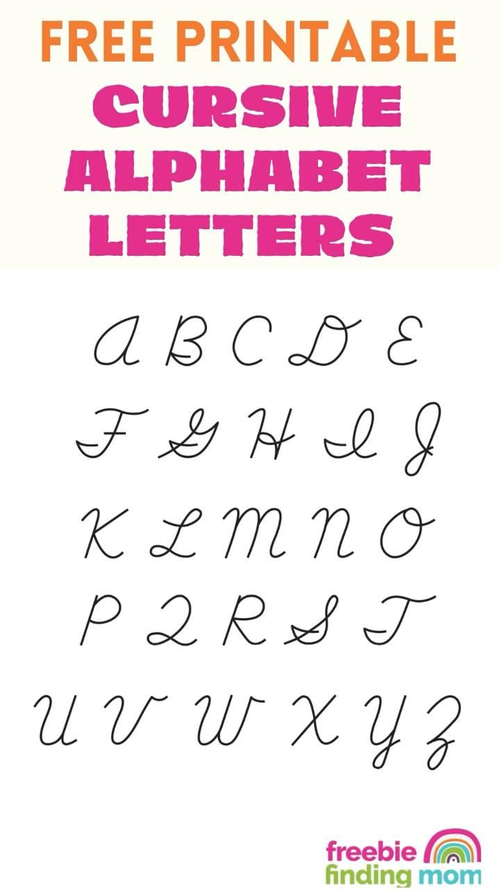 Free Printable Cursive Alphabet Letters within Free Printable Cursive Alphabet