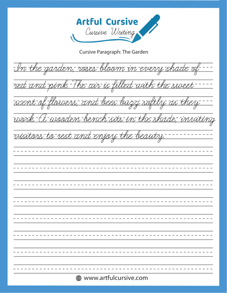 Free Printable Cursive Paragraph Writing Worksheets inside Free Printable Cursive Writing Paragraphs