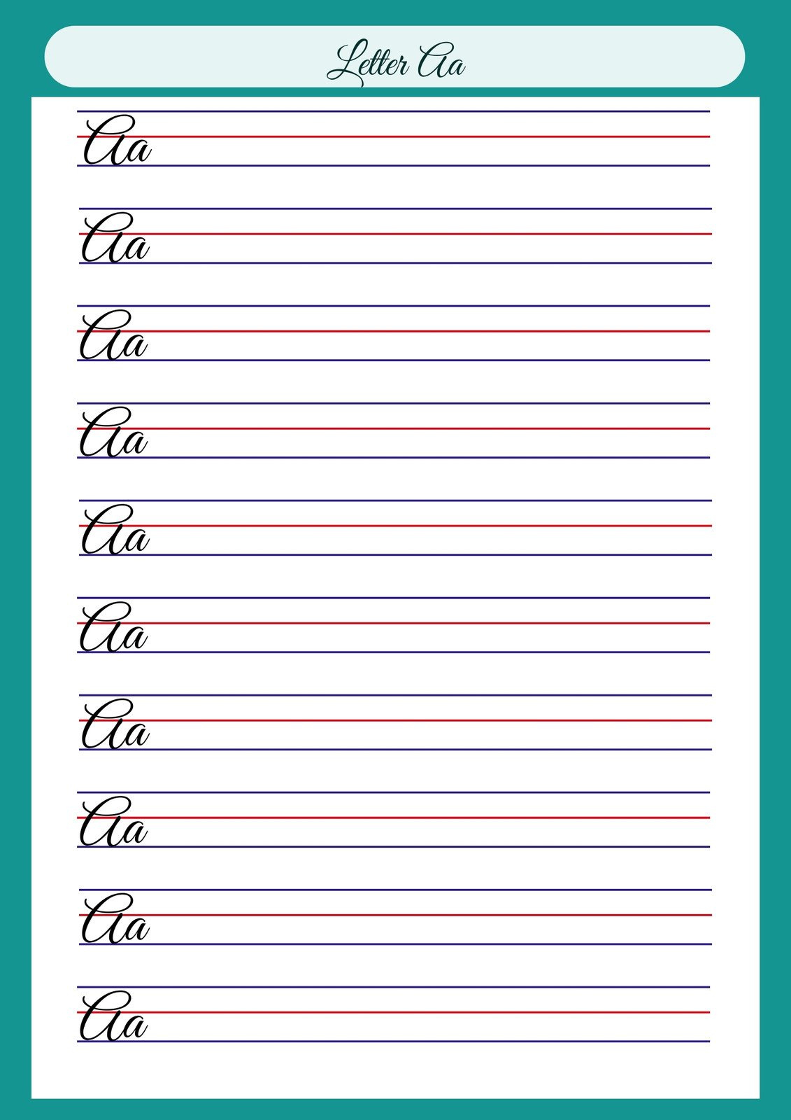 Free Printable Cursive Writing Worksheet Templates | Canva with regard to Free Printable Cursive Practice