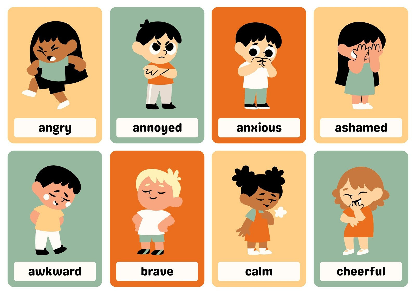 Free Printable Custom Emotions Flashcard Templates | Canva with regard to Free Printable Pictures Of Emotions