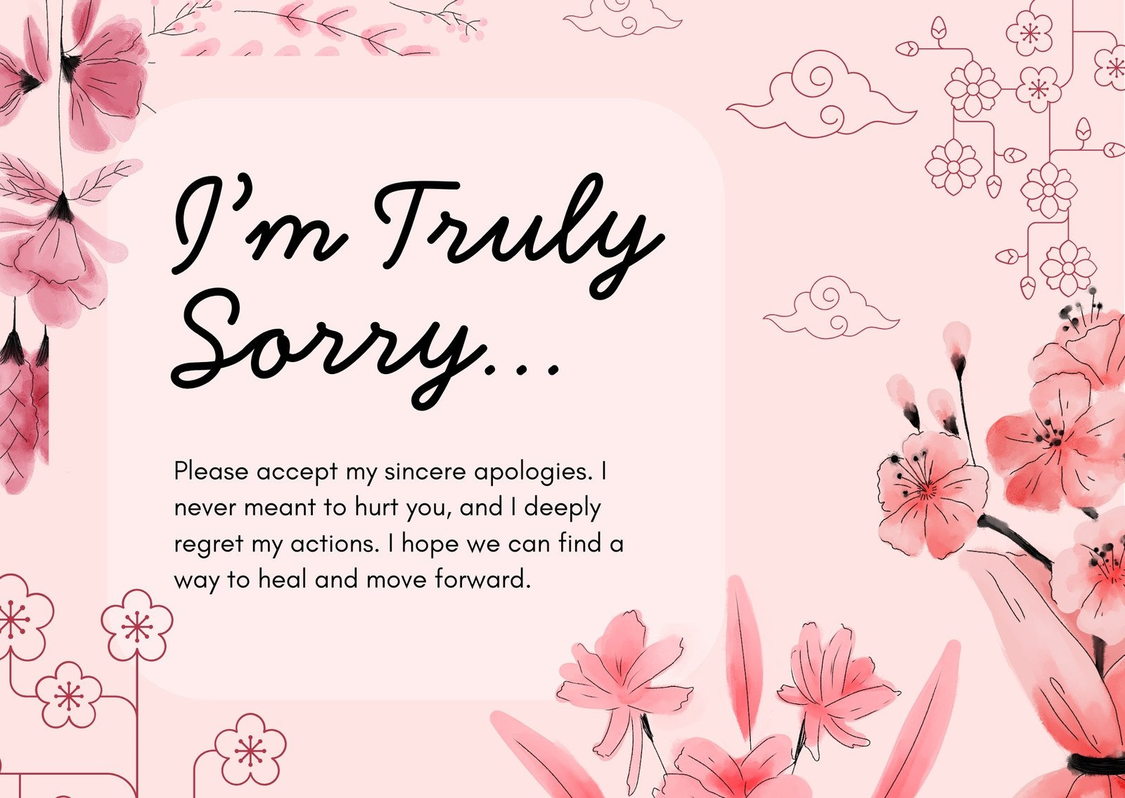 Free Printable, Customizable Apology Card Templates | Canva for Free Printable Apology Cards