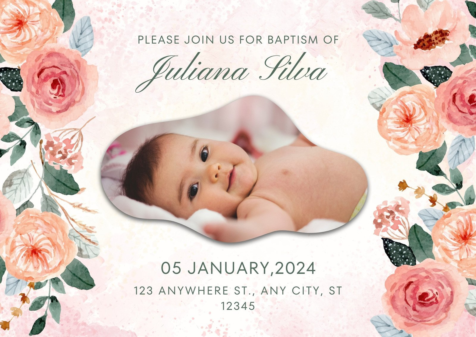 Free Printable, Customizable Baptism Card Templates | Canva in Free Printable Baptism Greeting Cards