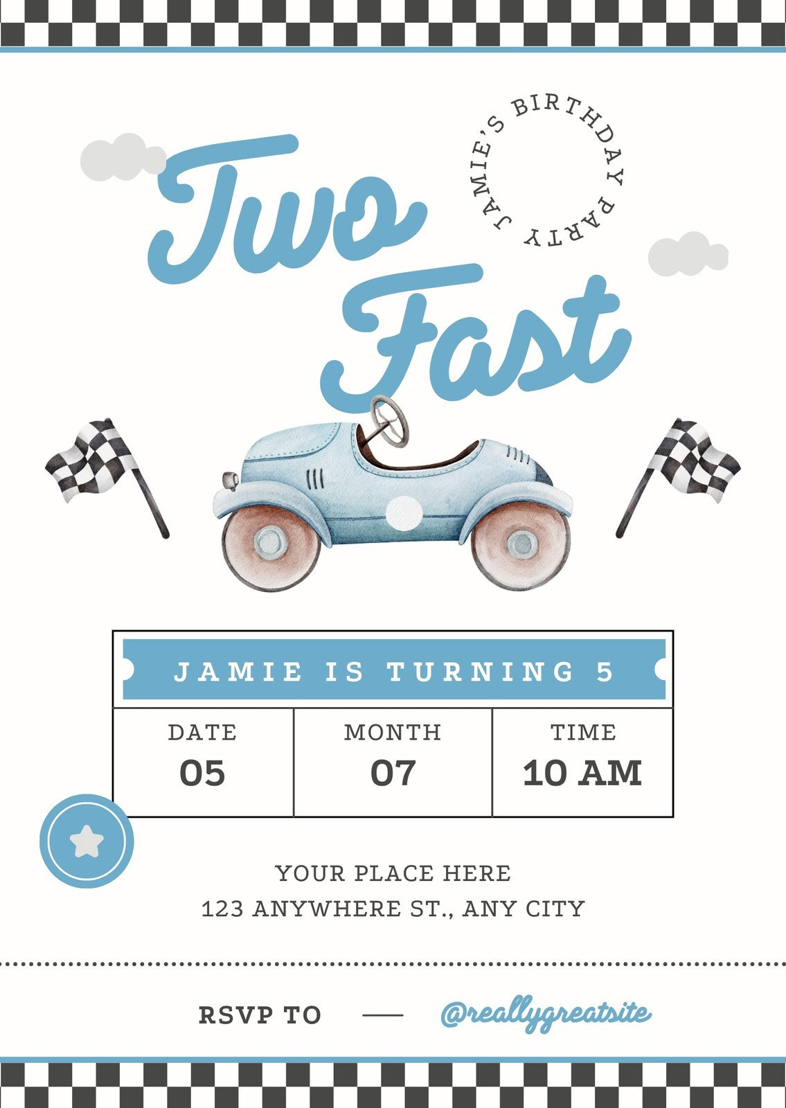 Free Printable, Customizable Car Invitation Templates | Canva throughout Free Printable Birthday Invitations Cars Theme