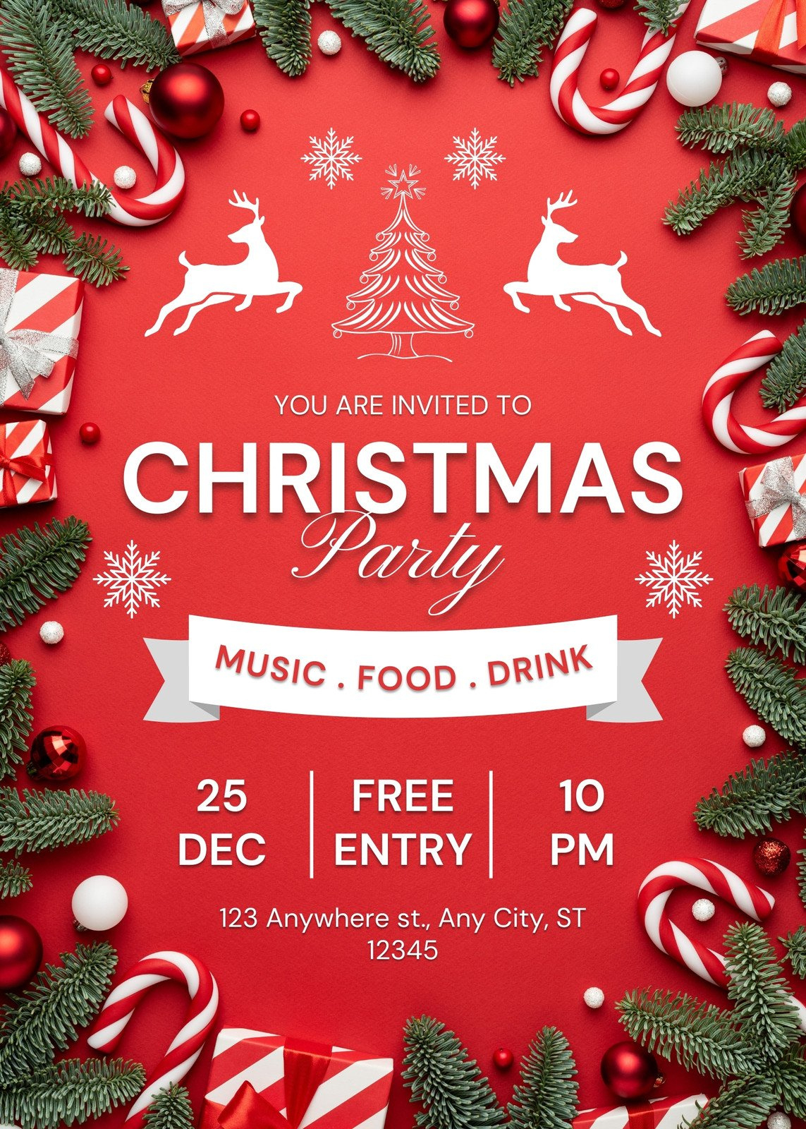 Free, Printable, Customizable Christmas Flyer Templates | Canva regarding Free Printable Christmas Party Flyer Templates