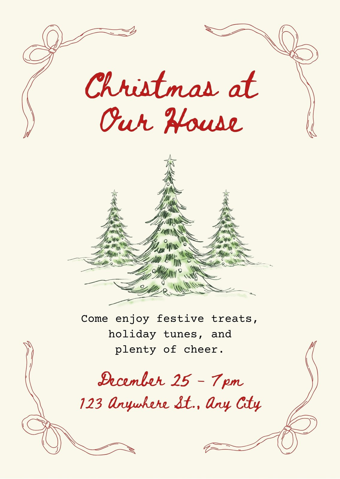 Free, Printable, Customizable Christmas Invitation Templates | Canva for Free Printable Christmas Invitations