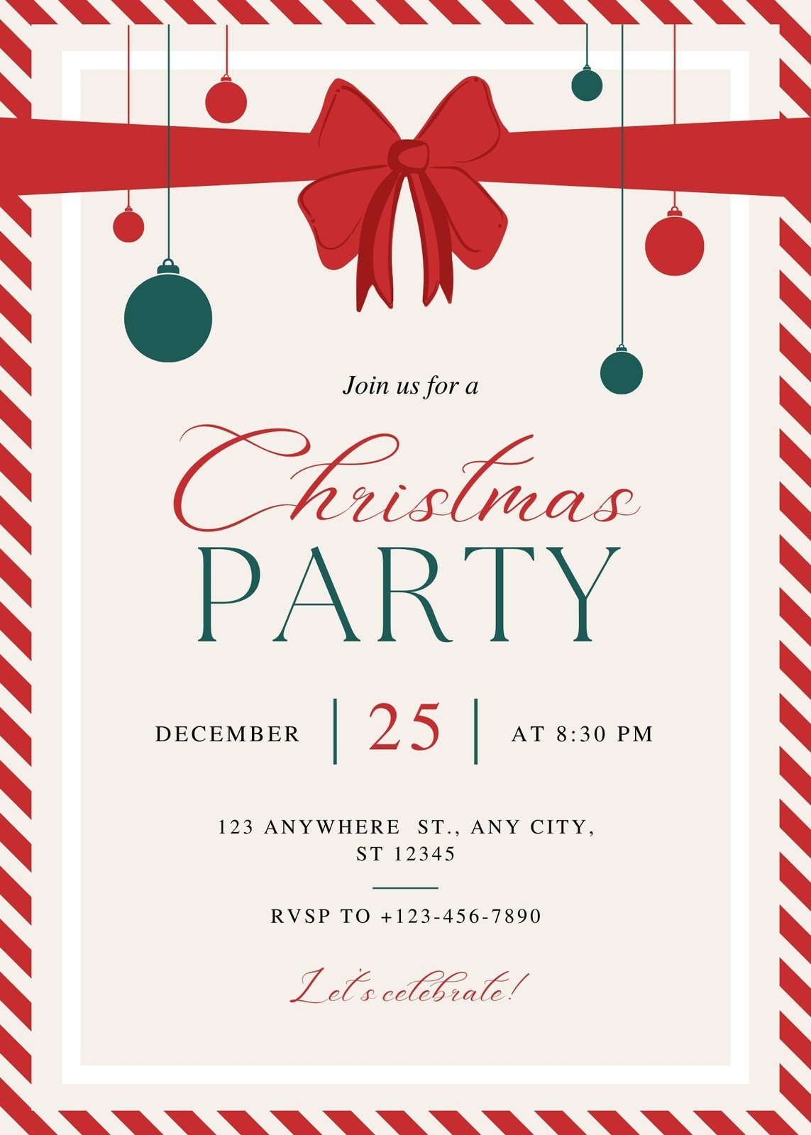 Free, Printable, Customizable Christmas Invitation Templates | Canva within Free Printable Christmas Invitations