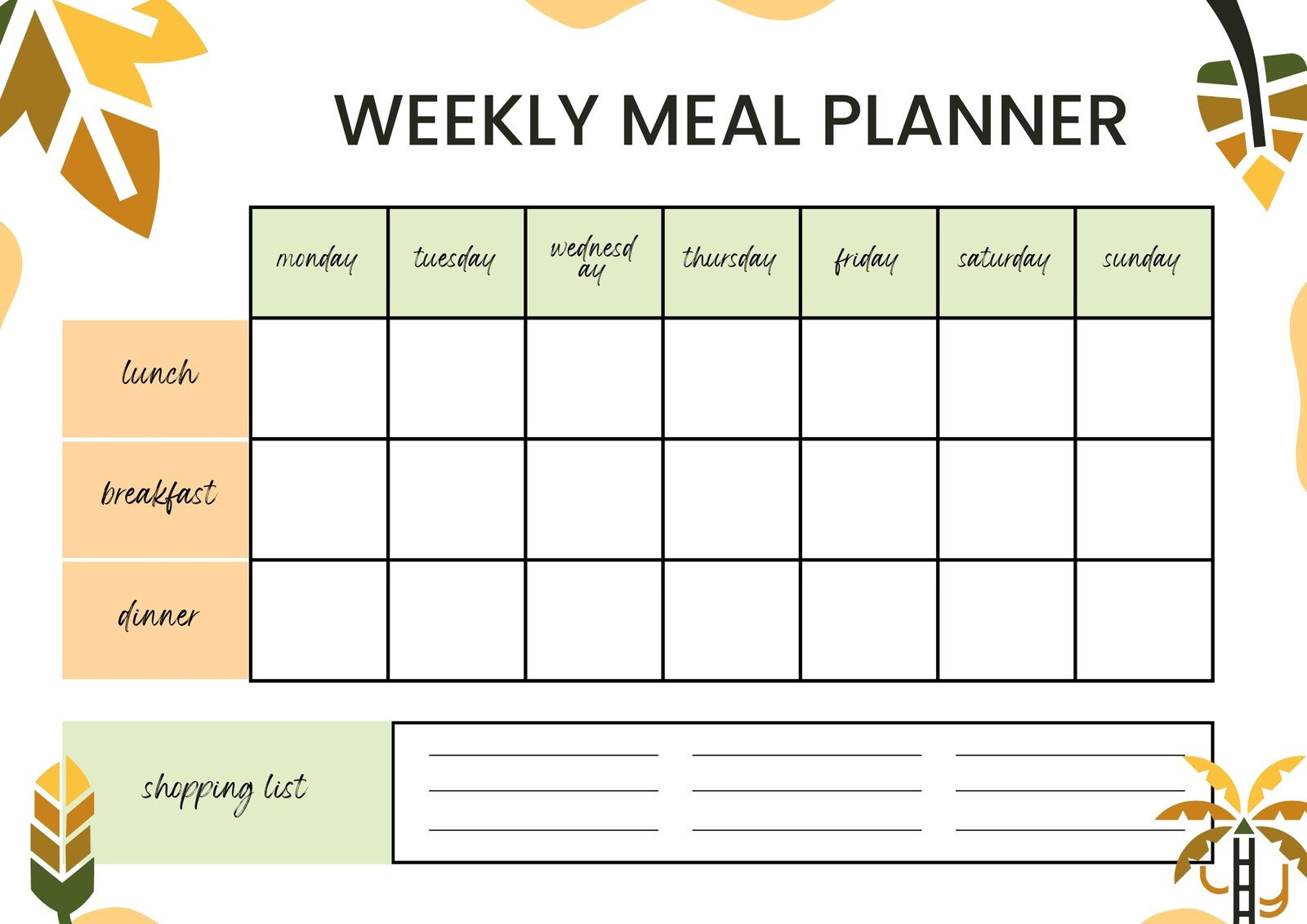 Free Printable, Customizable Monthly Menu Templates | Canva with Free Printable Menu