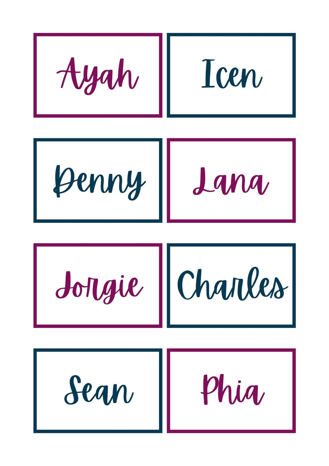 Free, Printable, Customizable Name Tag Templates | Canva within Free Printable Name Tags For Students