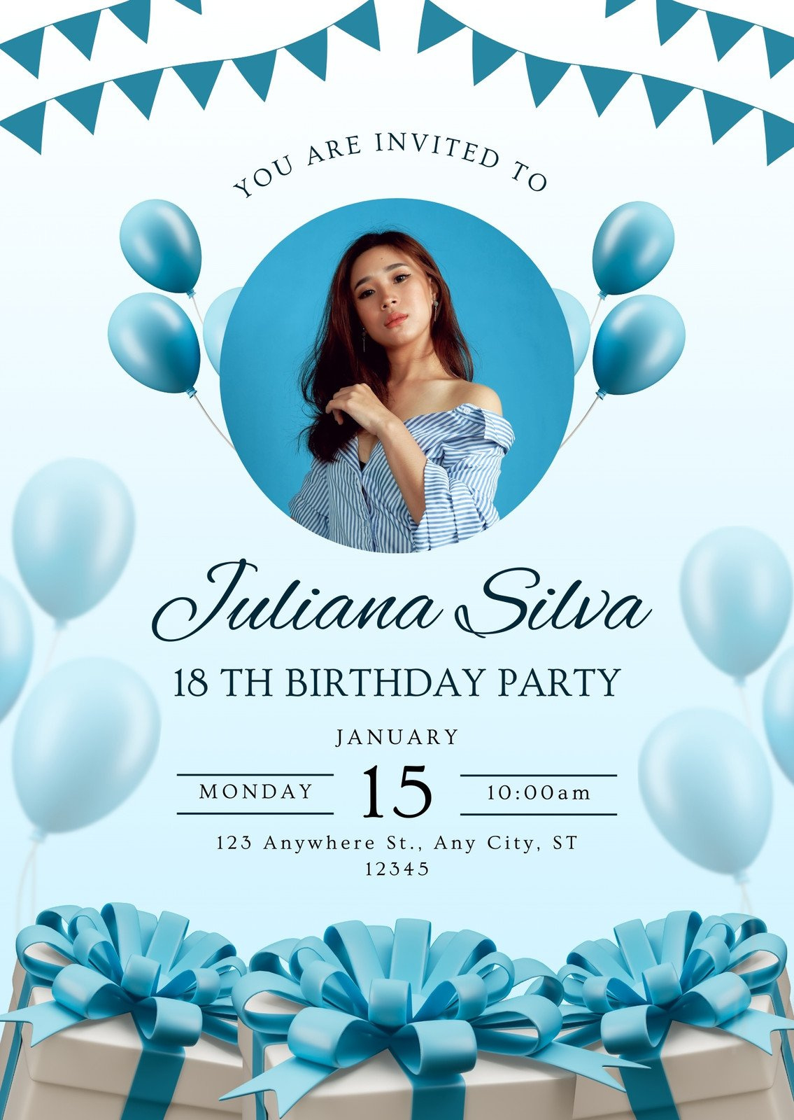 Free, Printable, Customizable Party Invitation Templates | Canva with Free Printable Birthday Party Invitations With Photo