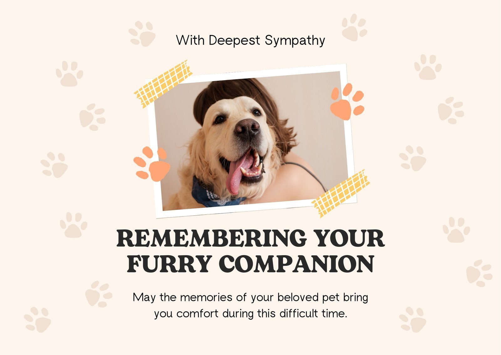 Free, Printable, Customizable Pet Sympathy Card Templates | Canva in Free Printable Sympathy Cards For Loss Of Dog