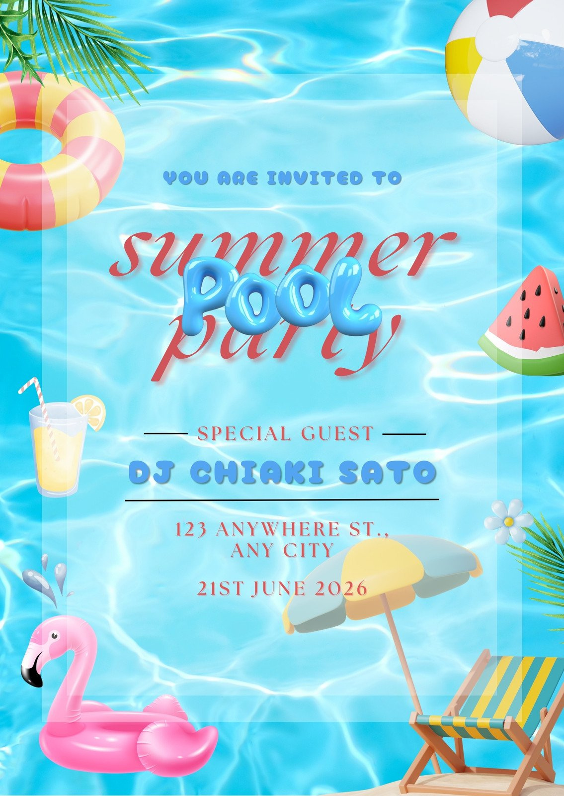 Free Printable, Customizable Pool Party Invitation Templates regarding Free Printable Pool Party Birthday Invitations