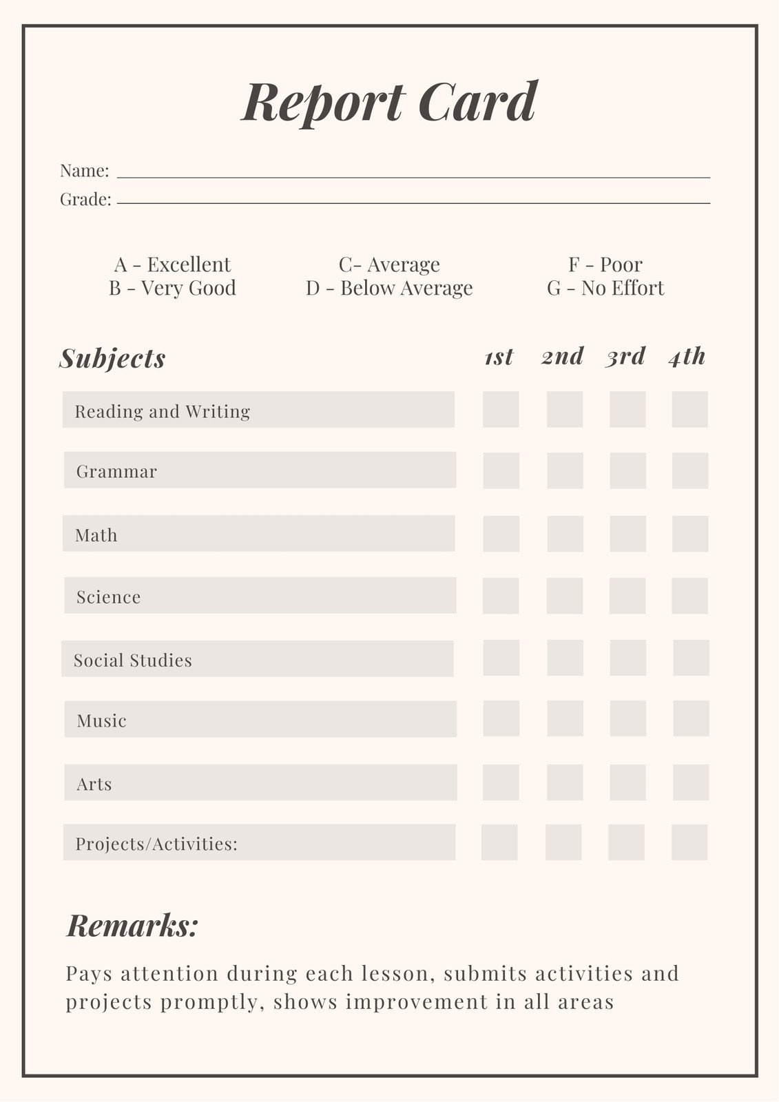 Free, Printable, Customizable Report Card Templates | Canva regarding Free Printable Report Cards
