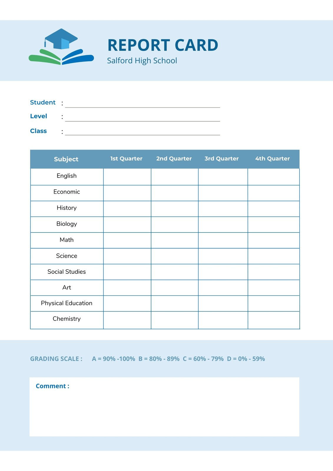 Free, Printable, Customizable Report Card Templates | Canva within Free Printable Report Cards