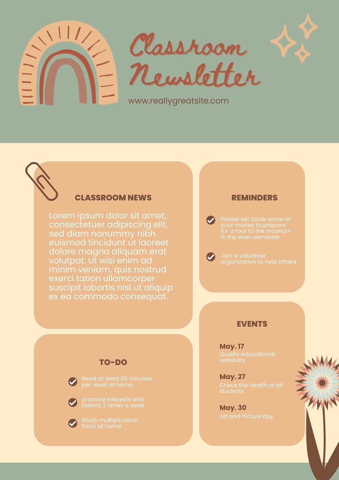 Free Printable, Customizable School Newsletter Templates | Canva inside Free Printable Newsletter Templates