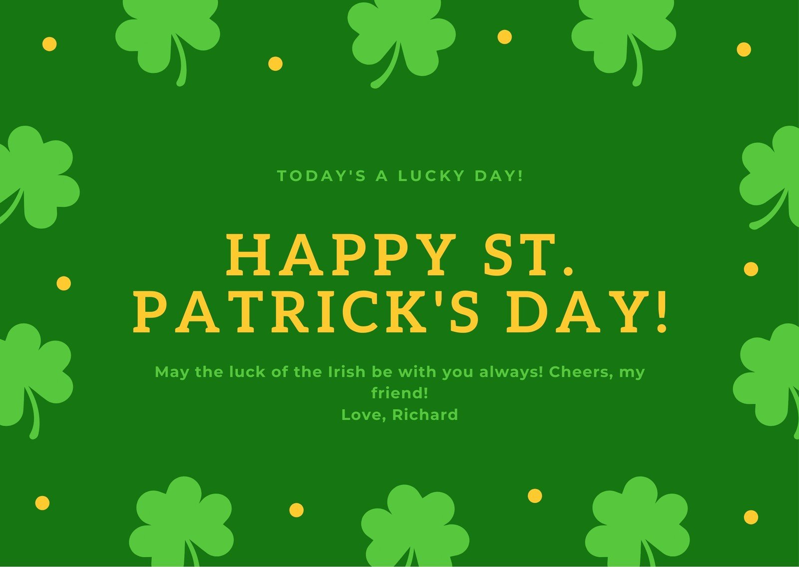 Free Printable, Customizable St. Patrick'S Day Card Templates | Canva inside Free Printable St Patrick'S Day Card
