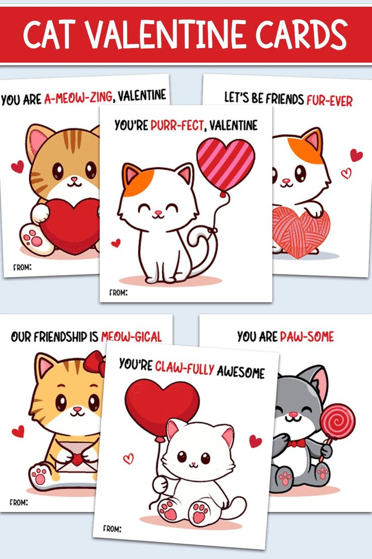 Free Printable Cute Cat Valentine&amp;#039;S Cards regarding Free Printable Cat Valentine Cards