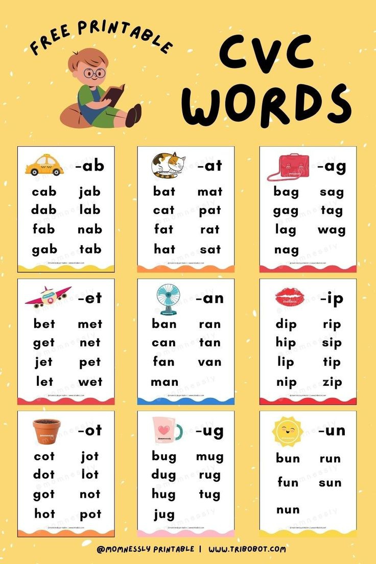 Free Printable Cvc Words for Cvc Words Worksheets Free Printable