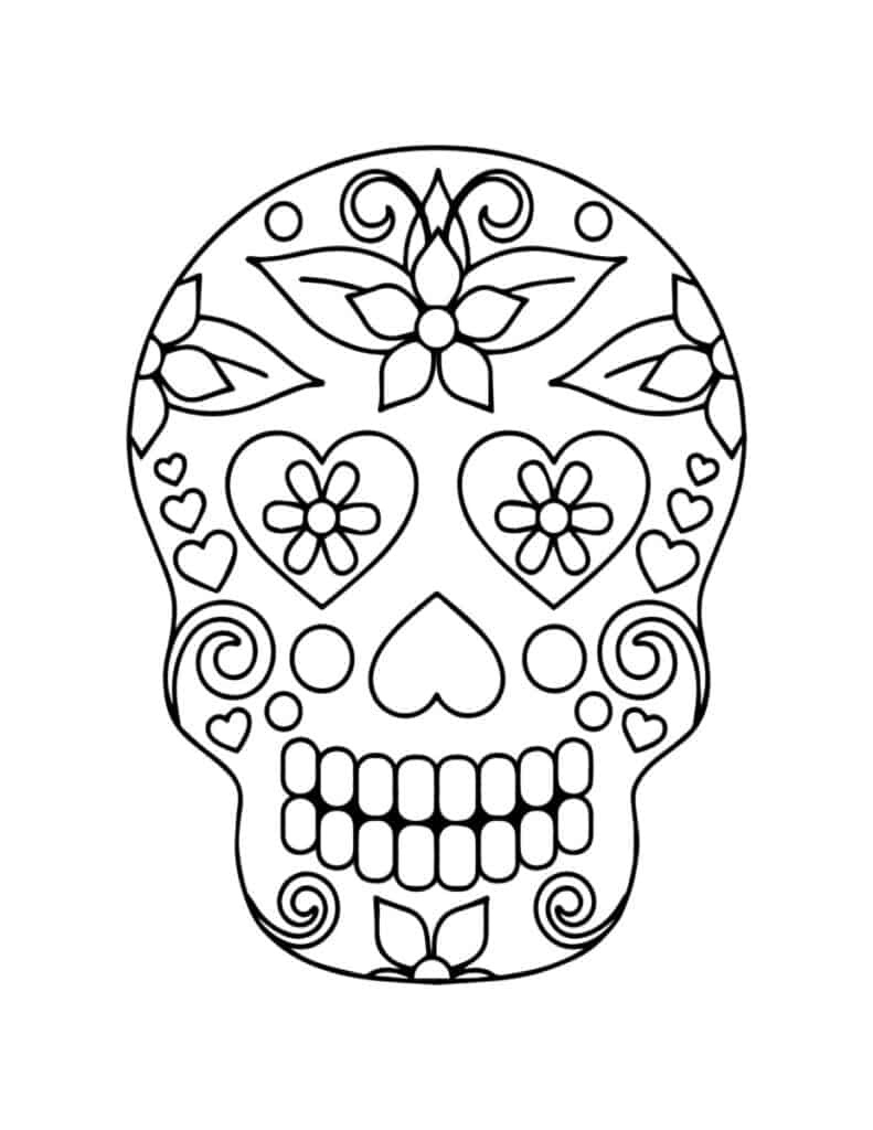 Free Printable Day Of The Dead Coloring Pages (For Kids And Adults in Free Printable Day Of The Dead Coloring Pages