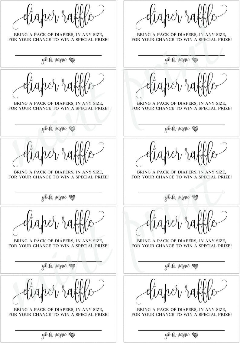 Free Printable Diaper Raffle Tickets - Shop On Pinterest intended for Free Printable Diaper Raffle Tickets
