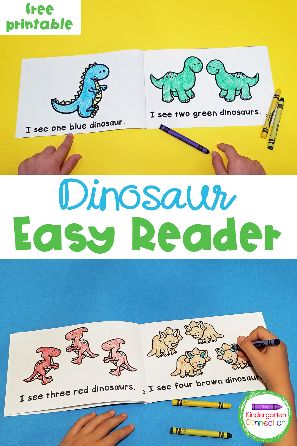 Free Printable Dinosaur Emergent Reader in Free Printable Books For Beginning Readers