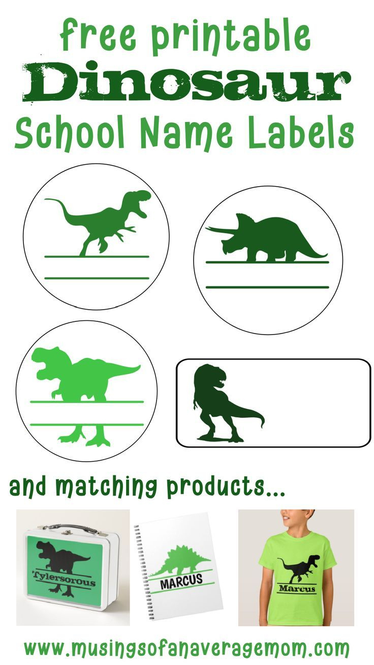 Free Printable Dinosaur School Name Labels with regard to Free Printable Dinosaur Labels