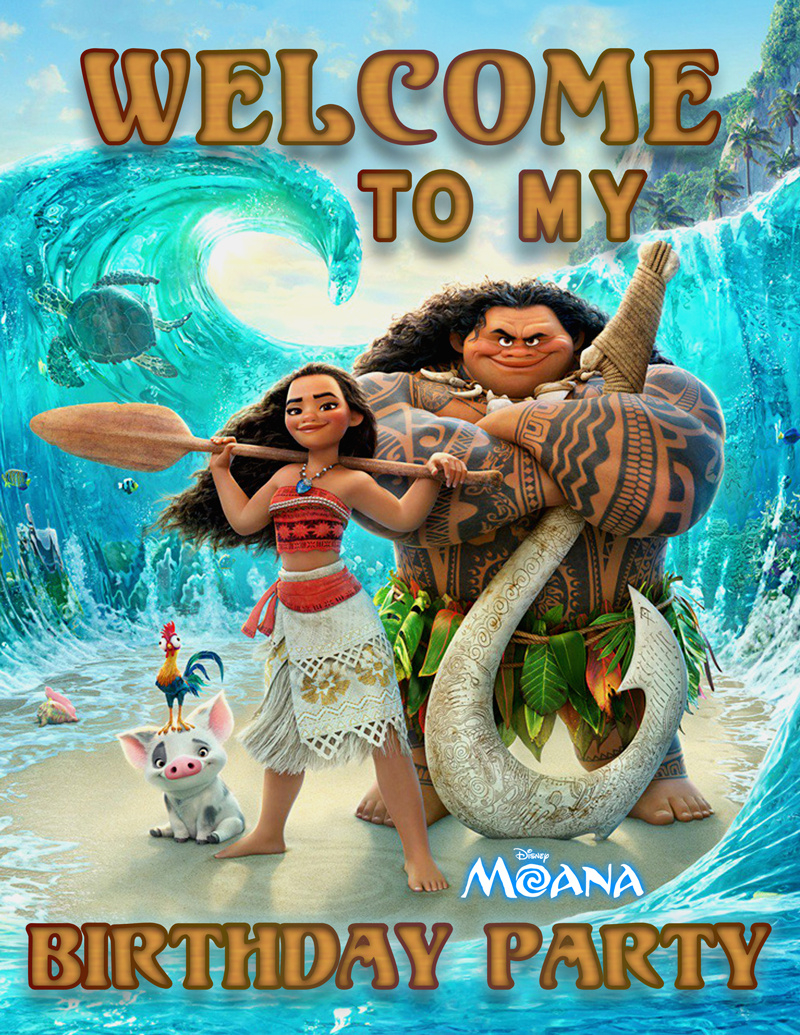Free Printable Disneys Moana Birthday Party Decorations #Moana regarding Free Printable Moana Banner