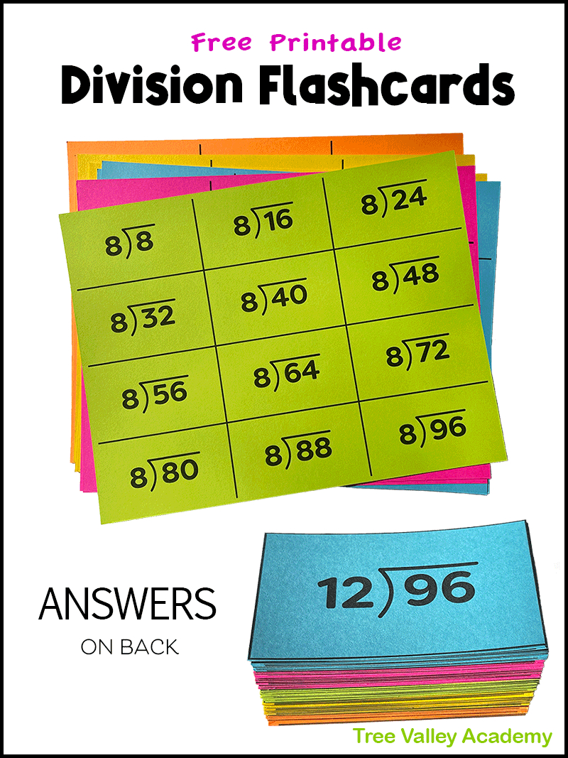 Free Printable Division Flash Cards 0-12 With Answers On The Back with regard to Free Printable Division Flash Cards