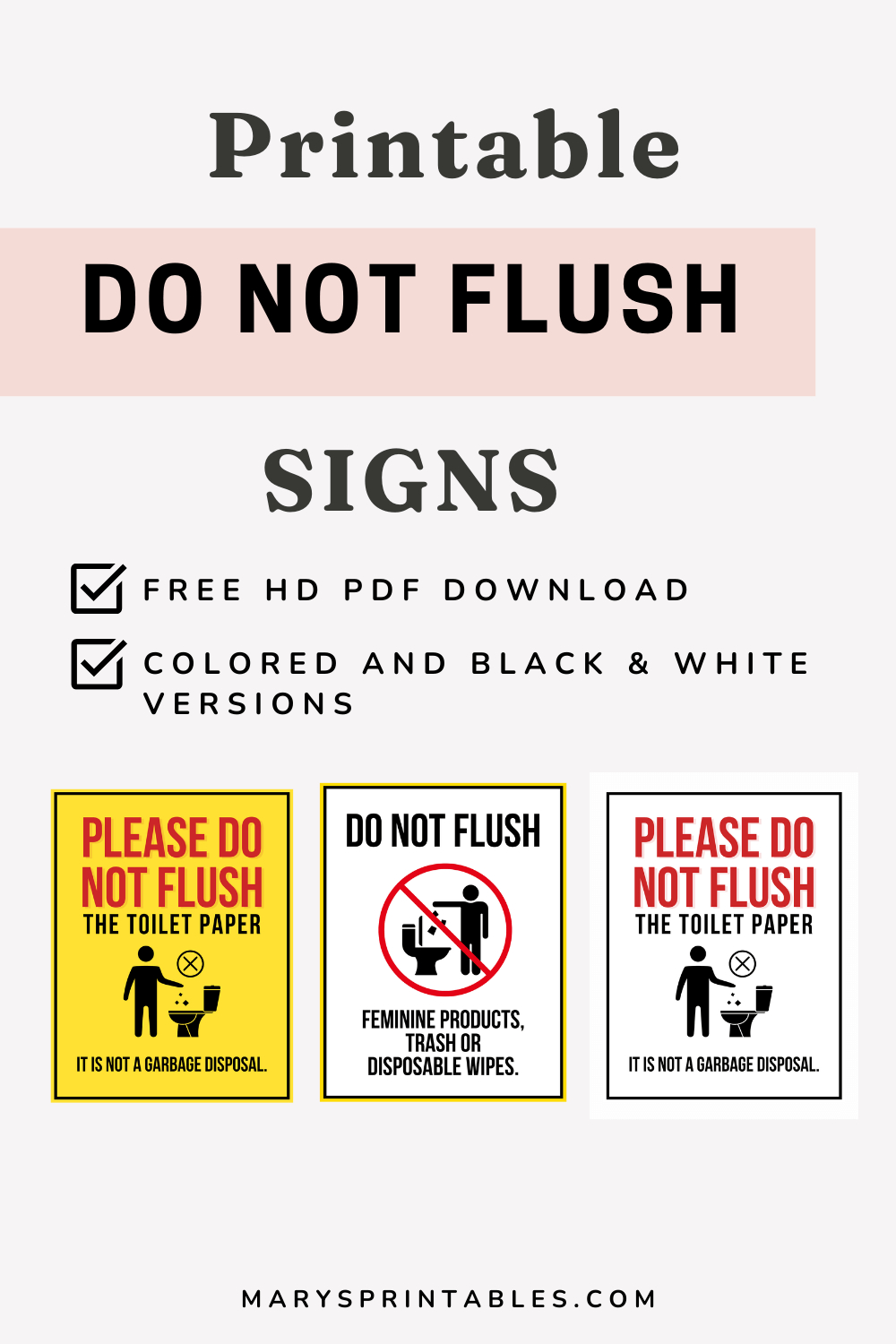 Free Printable Do Not Flush Signs | Keep Your Restroom Clean intended for Free Printable Do Not Flush Signs