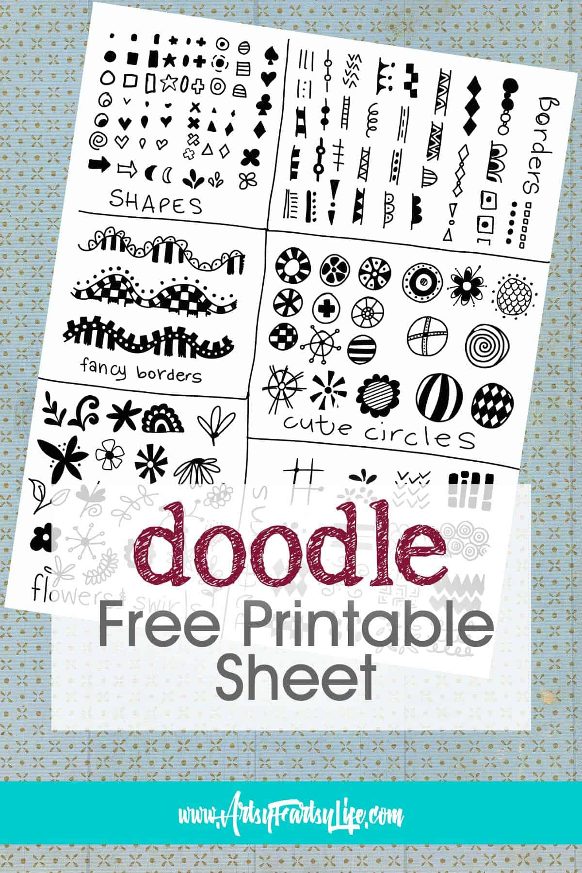 Free Printable Doodle Sheet · Artsy Fartsy Life intended for Free Printable Doodle Patterns