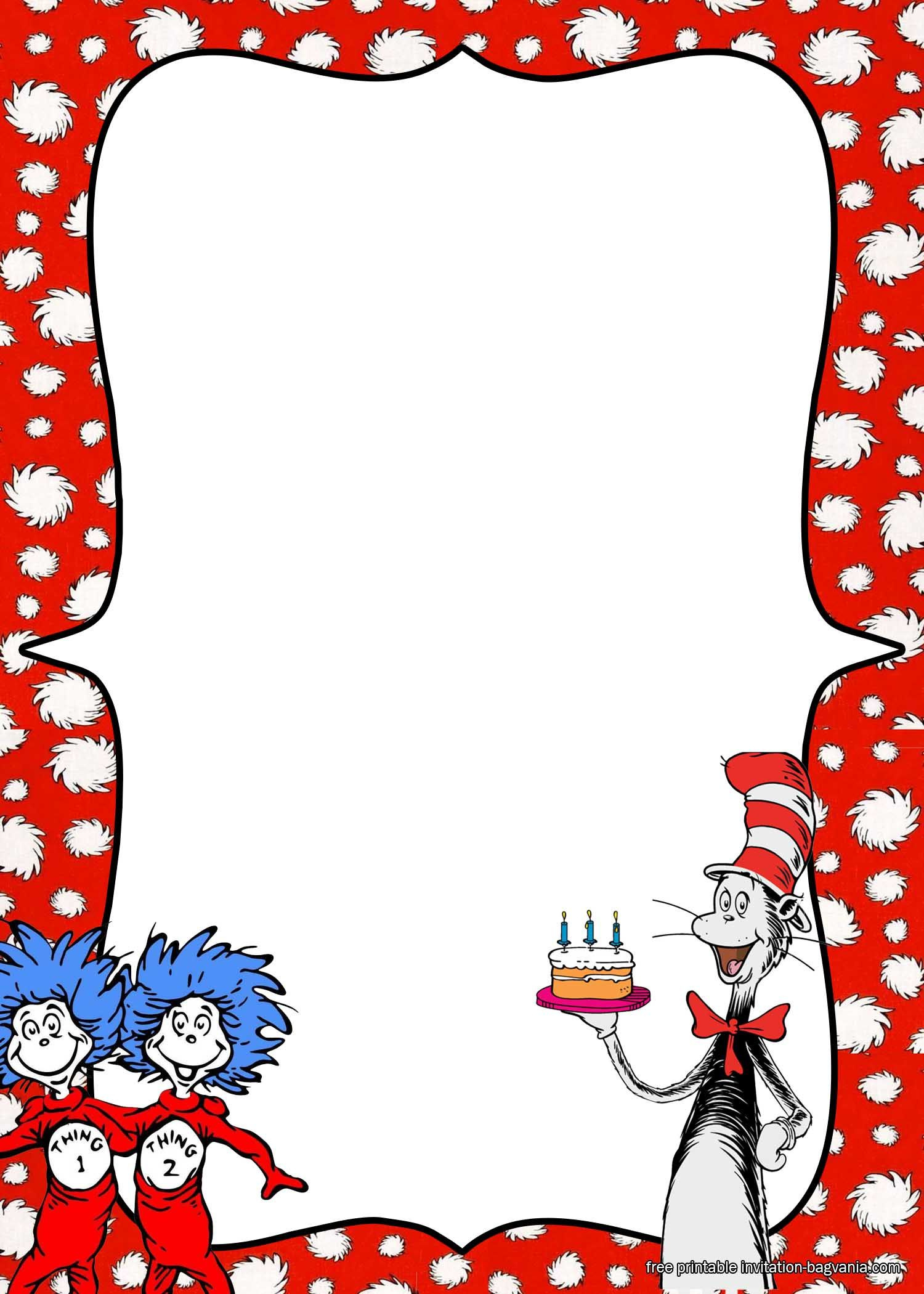 Free Printable Dr.seuss Birthday Invitation Templates | Dr Seuss for Dr Seuss Free Printable Templates