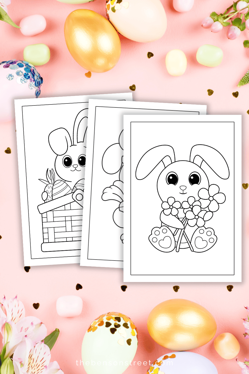 Free Printable Easter Bunny Coloring Pages: 8 Sheets - The Benson intended for Free Printable Easter Images